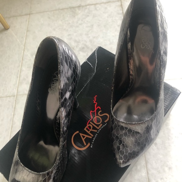 Carlos Santana Shoes Silver Snake Skin Pumps - Picture 3 of 6